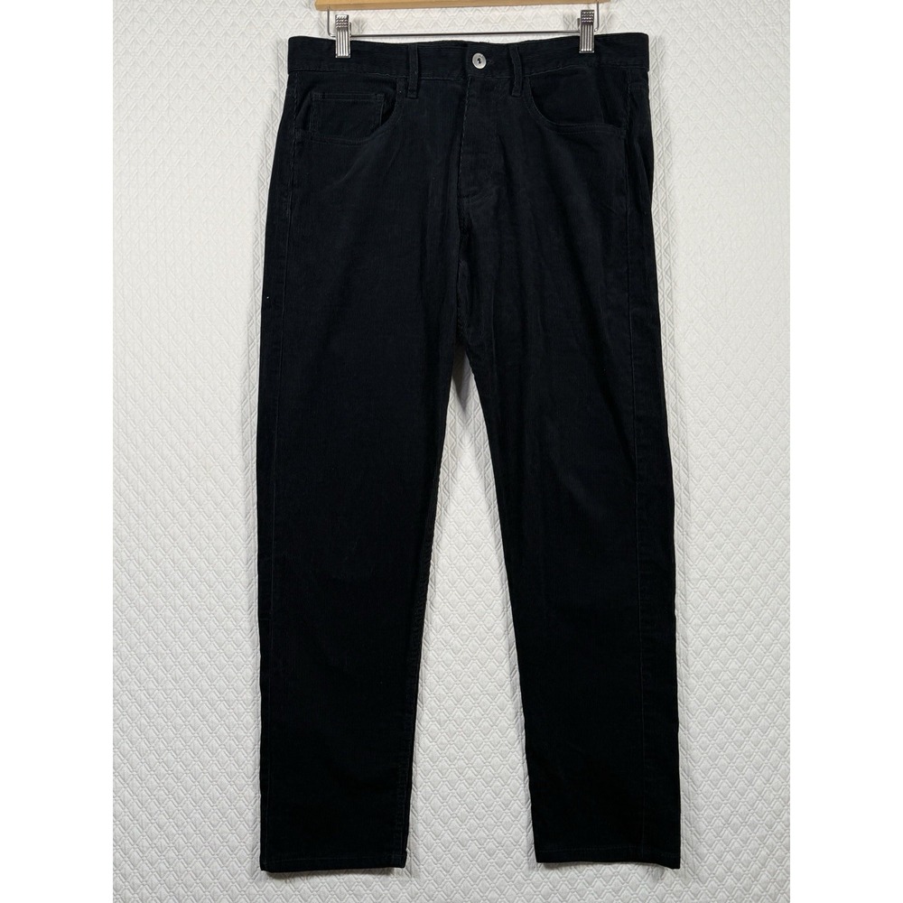 MNG Mango Corduroy Pants Men Fits 33x28.5 Dark Blue Trousers Office Lightweight